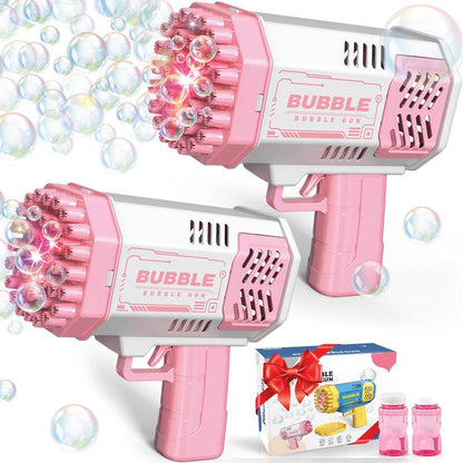 Bubble Machine, 2 Pack Bubble Gun Toy, Summer Kid Toy for Boys Girls, Bubble Blaster for Birthday, Wedding, Outdoor
