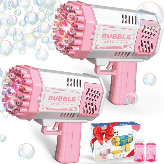 Bubble Machine, 2 Pack Bubble Gun Toy, Summer Kid Toy for Boys Girls, Bubble Blaster for Birthday, Wedding, Outdoor