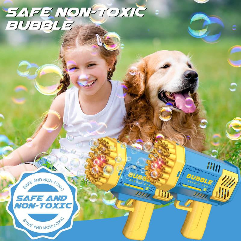 Bubble Machine, 2 Pack Bubble Gun Toy, Summer Kid Toy for Boys Girls, Bubble Blaster for Birthday, Wedding, Outdoor