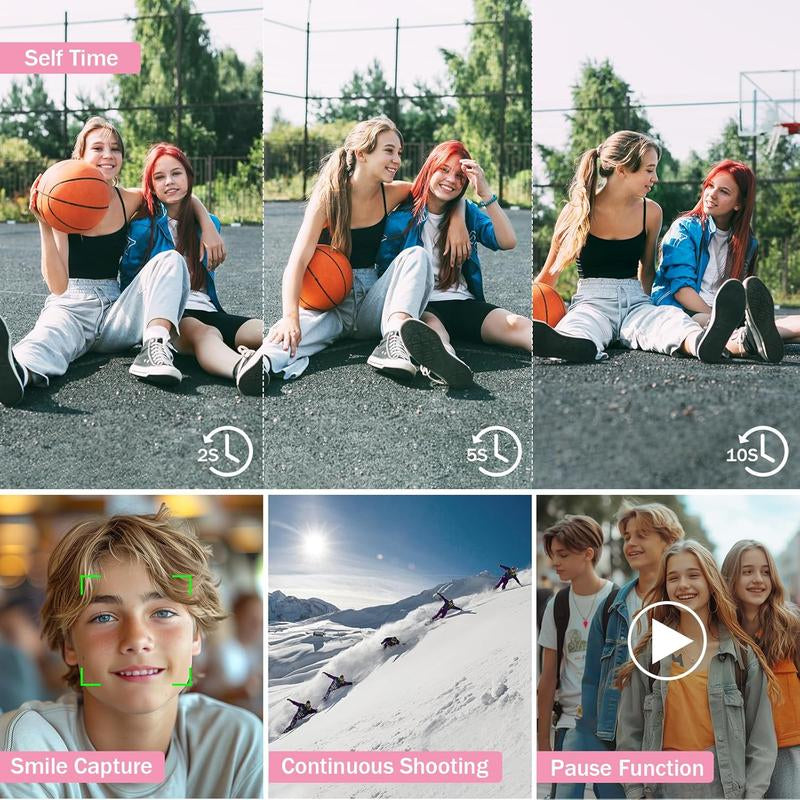 T-JERZENS 4K Digital Camera Autofocus 50MP Vlogging Camera with 32GBSD Card 16X Digital Zoom Compact Camera, 2.8-Inch Screen, Fill-In Light, Anti-Shake